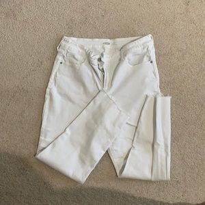 Old Navy power slim straight white jeans